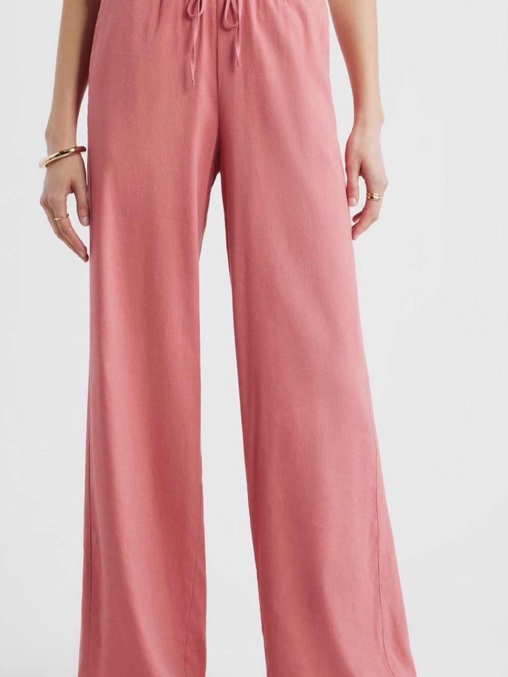 Nordstrom Wide-Leg Drawstring Pants in Dusty Rose